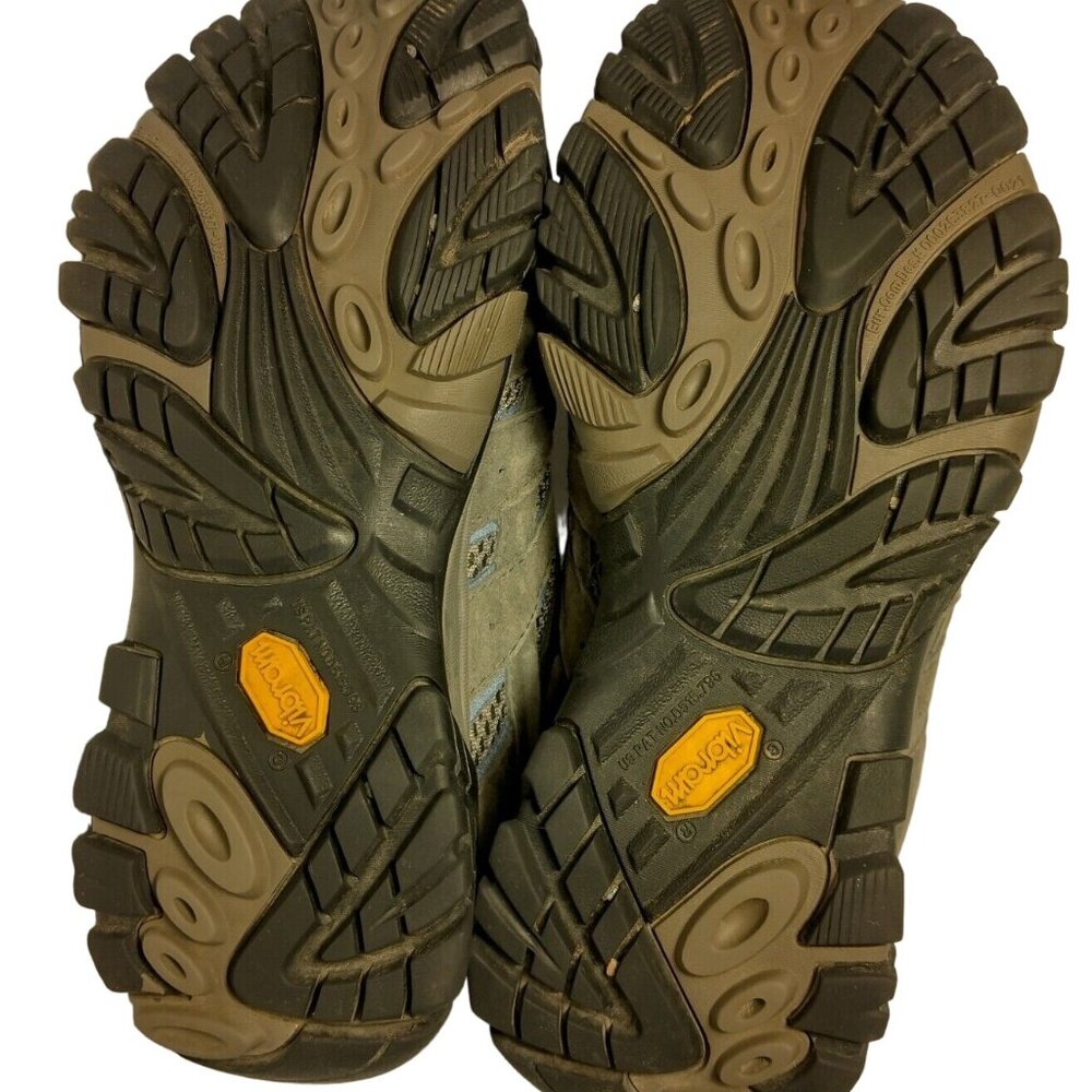 Merrell Moab Shoes Women 7 Gray Blue Mesh Hiking Hike Work Lace Up Vibram - Picture 16 of 16